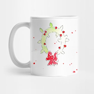 Christmas wreath, decor, holiday, xmas, holiday. Watercolor illustration on a winter theme, congratulations Mug